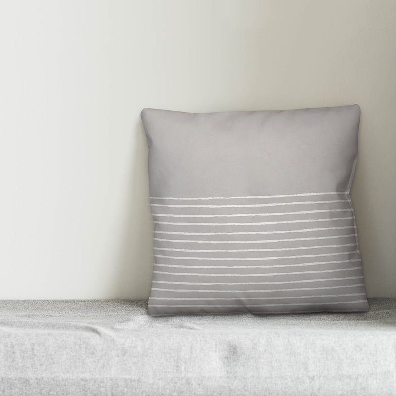 Housse de coussin Adlin, 20 po x 20 po, Gris, Pas de bourre
