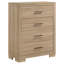 Commode 4 tiroirs Arielle Chêne clair