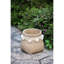 6,5 x 6,5 x 6 pouces pots de fleurs en ciment brun avec pampille tissée, de 2, glands crème décalés bruns, jardinières avec espaces complémentaires