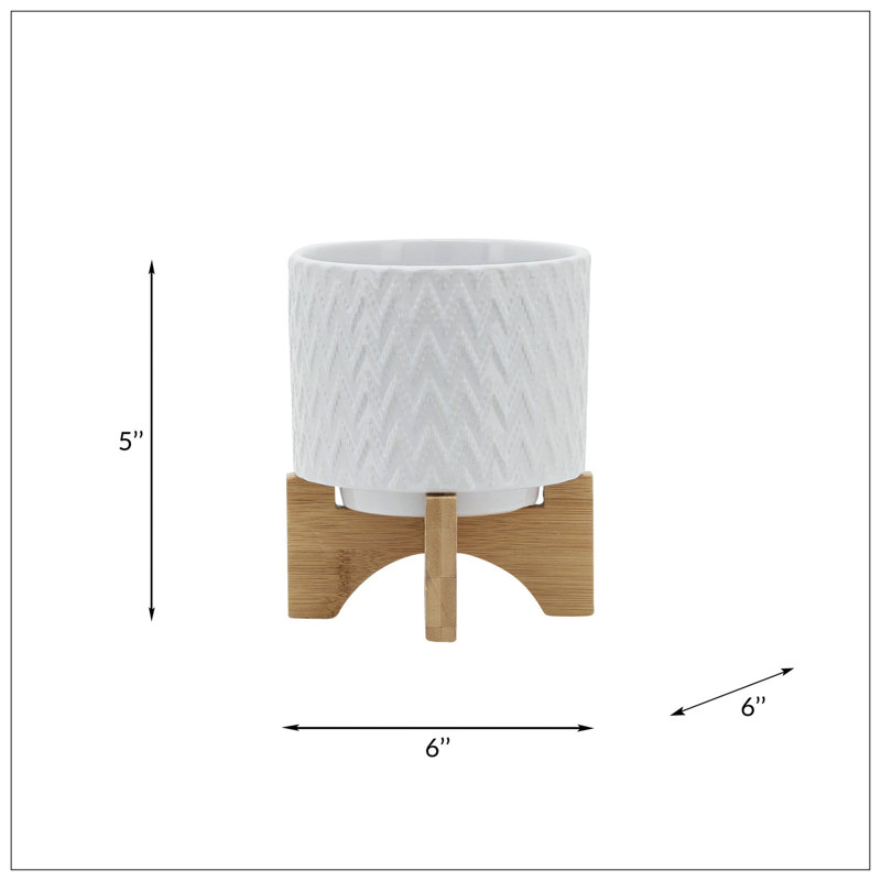 PLATEAU DE CHEVRONS AVEC SUPPORT, BLANC, H 8 po x l 6 po x P 6 po