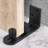 LAZ Black Steel Guide Sliding Barn Door Floor Guide Wall Guide With Bottom Adjustable Roller