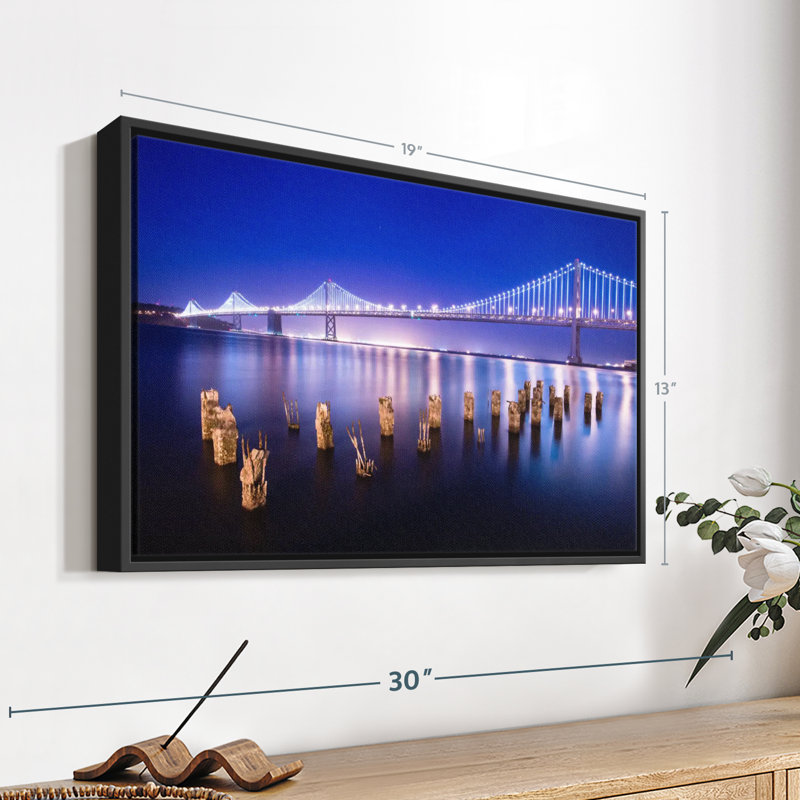 Impression sur toile SF Glowing Bay Bridge, H 13 po x l 19 po