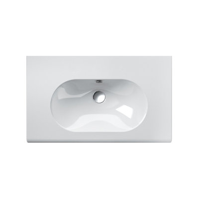 Lavabo de salle de bain à double fixation en céramique 32 po Sfera