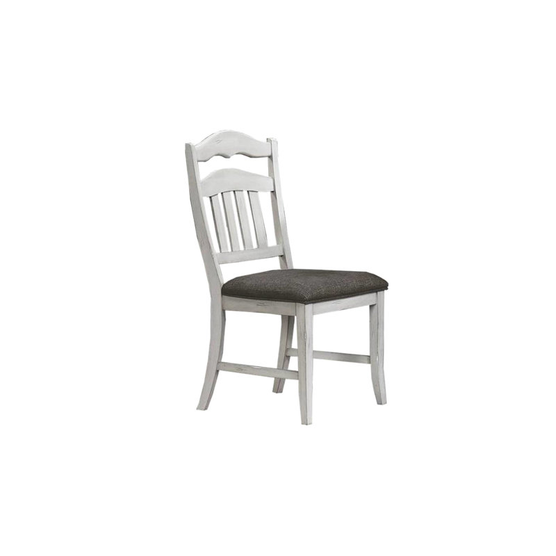 Chaises de salle à manger blanches antiques avec coussin rembourré, chaises d'appoint de style contemporain 2 pièces et dossier, blanc, mousse