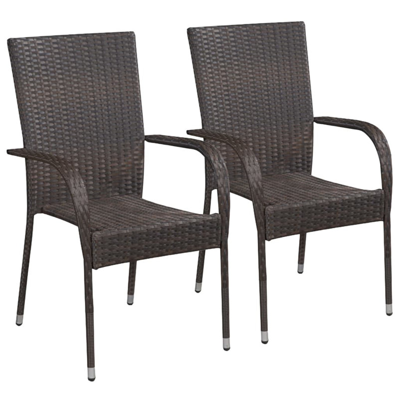 Ensemble bistro rectangulaire pour 2 personnes, Brun, Gris