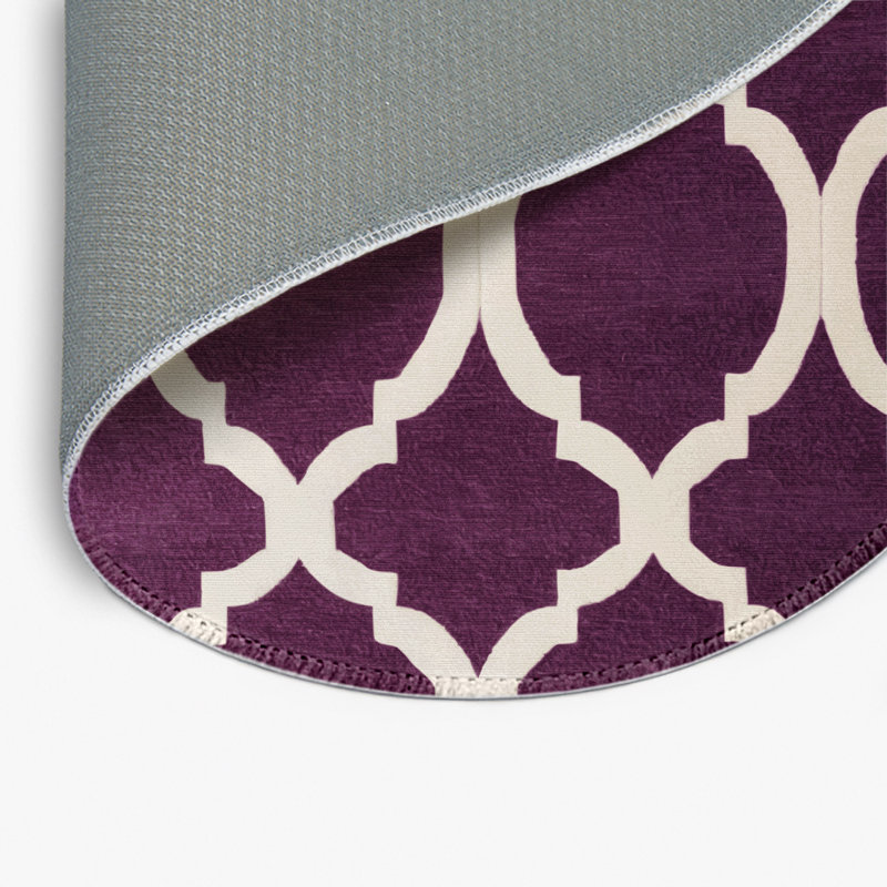 Trellis Red Indoor and Outdoor Area Rug, Round 5'