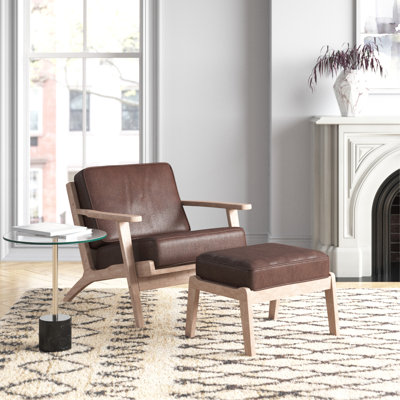 Adal Upholstered Armchair with Ottoman