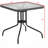 28'' Square Tempered Metal Table with Rattan Edging-1930915811
