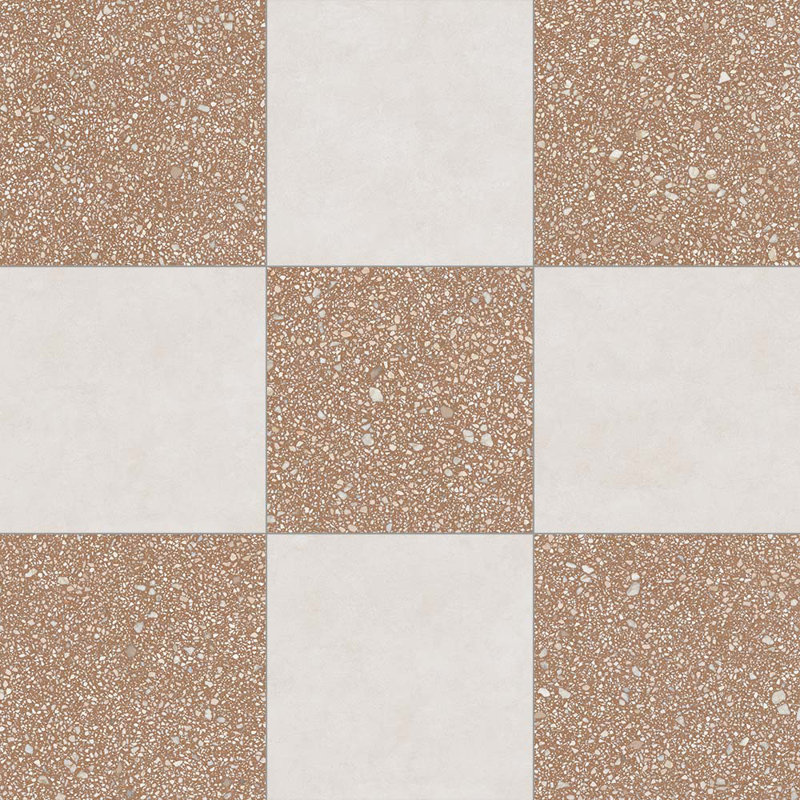 Lithos 12X12 Checkerboard Siena And Marfil, Siena/Marfil