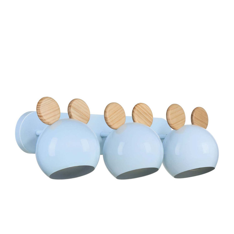 Topsy 3-Light Vanity Light, Mouse Ears, Sky Blue