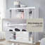 74 po H, 4 portes, 2 tiroirs avec tringles de suspension, garde-robe en bois blanc