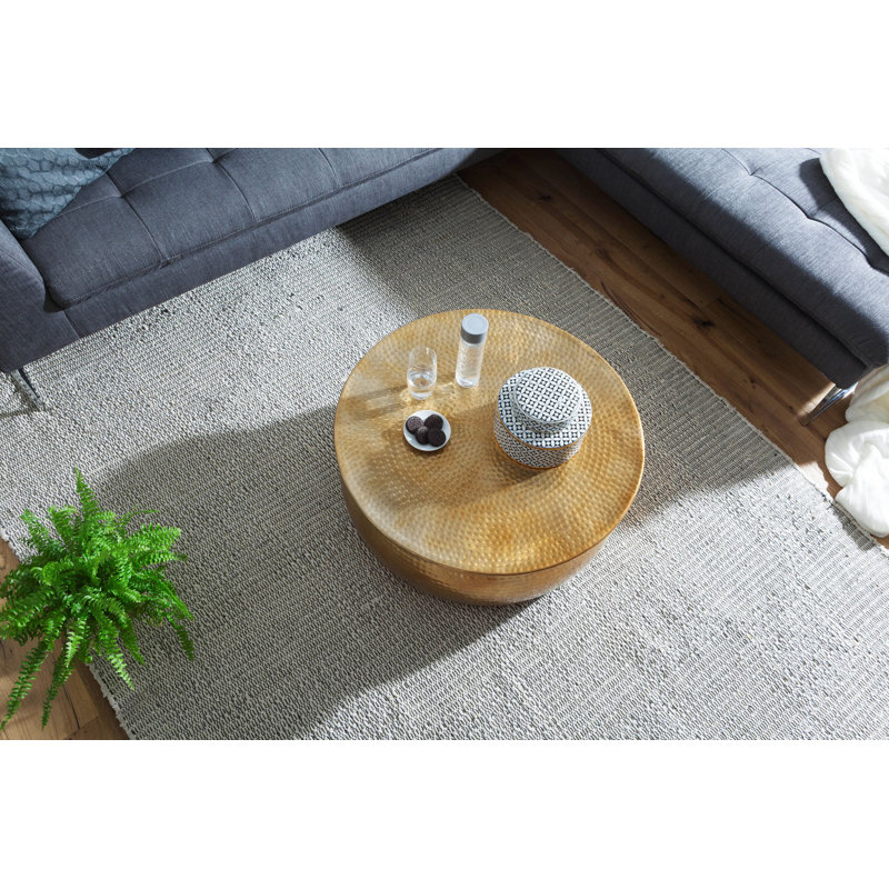 Caldina Solid Coffee Table, Gold, 31cm H x 75cm L x 75cm D