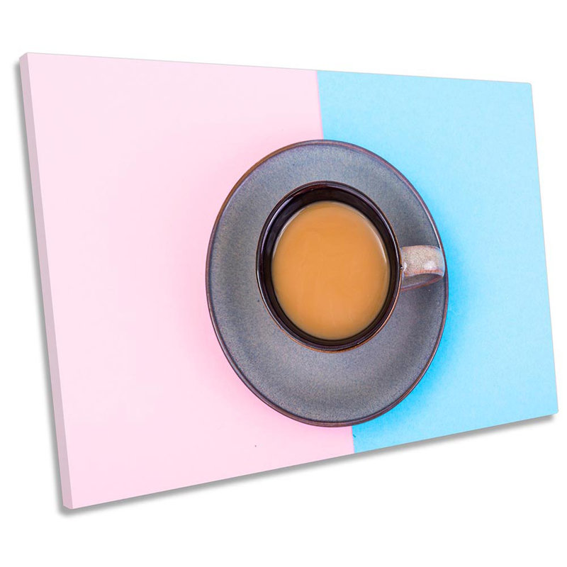 Coffee Pink Blue Kitchen - Wrapped Canvas Print, 30.5cm H x 45.7cm W x 2cm D