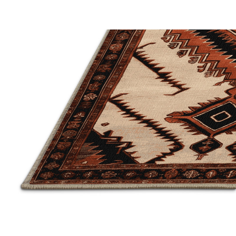 Tapis beige lavable à la machine, Carré 7 pi