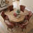 5-Piece Dining Set Mid-Century Modern Round Wooden Table & Upholstered Chair Set For Home, Kitchen, Dining Room-1196634464-1196634462