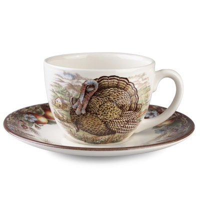 Tasse à thé et soucoupe turquie faïence