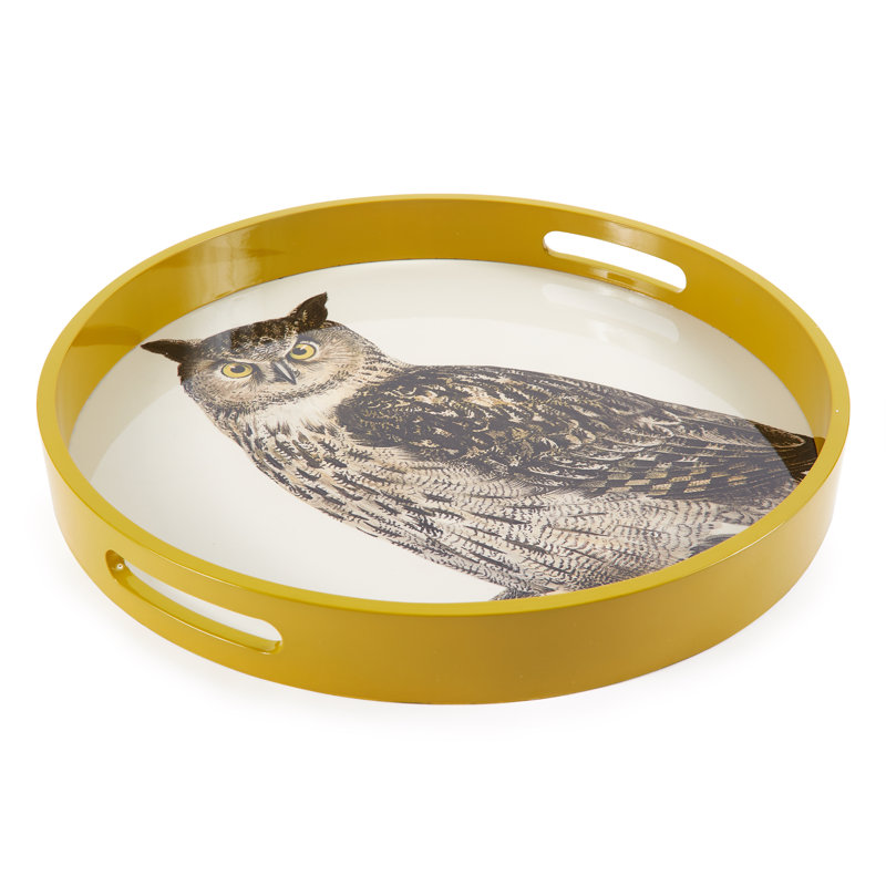 PLATEAU ROND FAUNE OCHRE P 17 po x H 2 po
