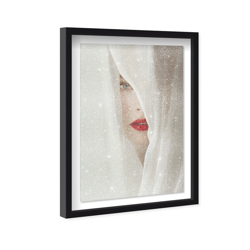 Secret Under Silk Print by Oliver Gal, 16.5"H x 11.5"W, Black Shadowbox