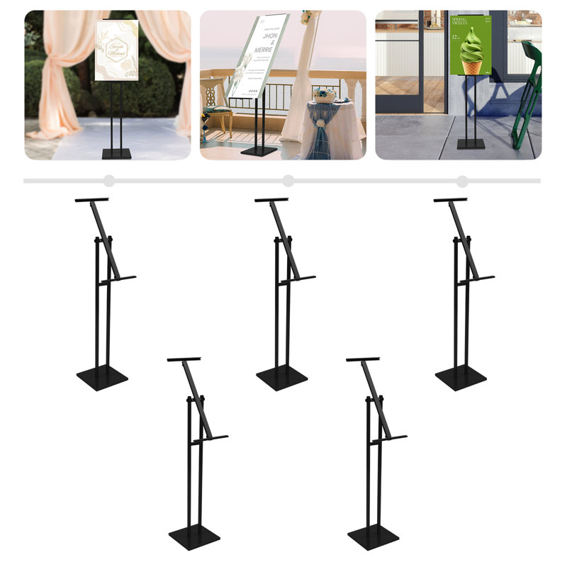 Angle and Height Adjustable Floor Poster Frame, Black