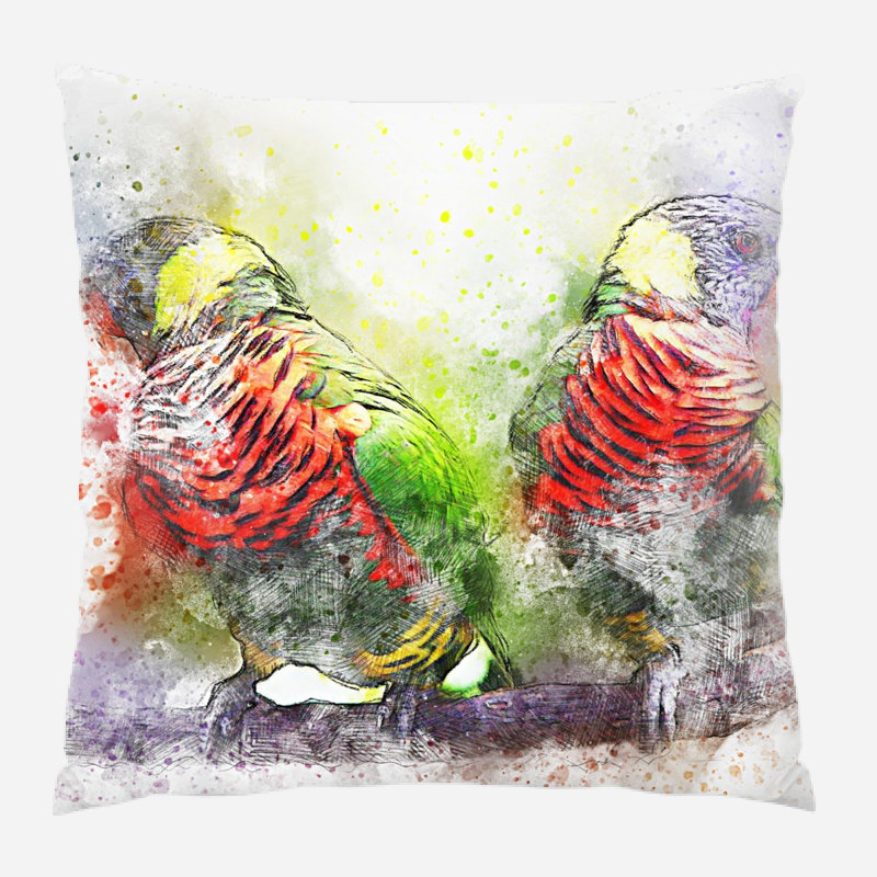 Coussin oiseau Sigrid, Microsuède, Intérieur