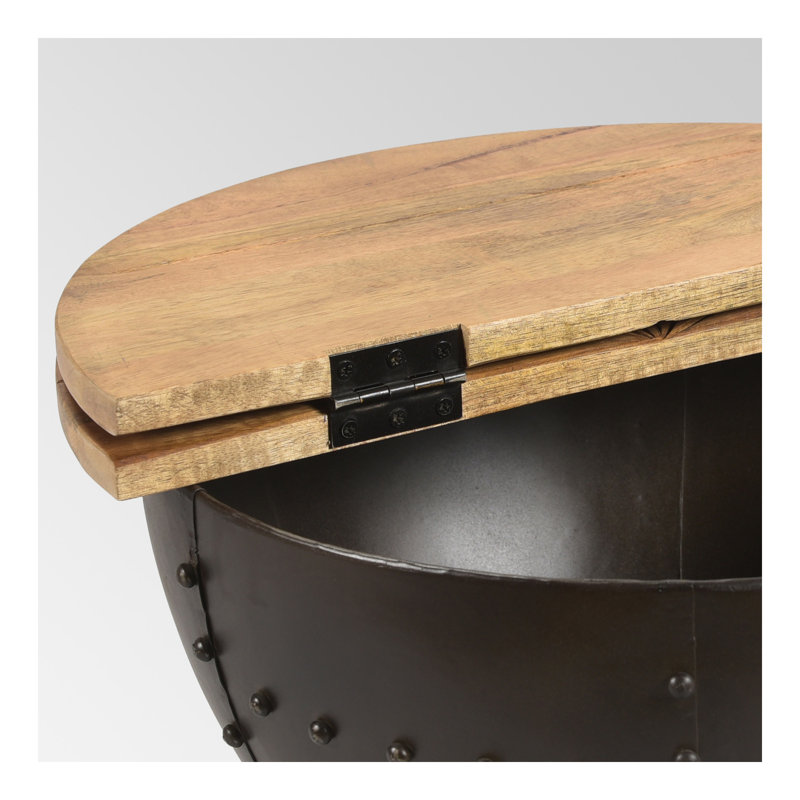 Table basse en bois et fer