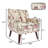 Davey Upholstered Pattern Floral Linen Blend Tufted Wide Back Armchair with Solid Wood Leg-1897452731