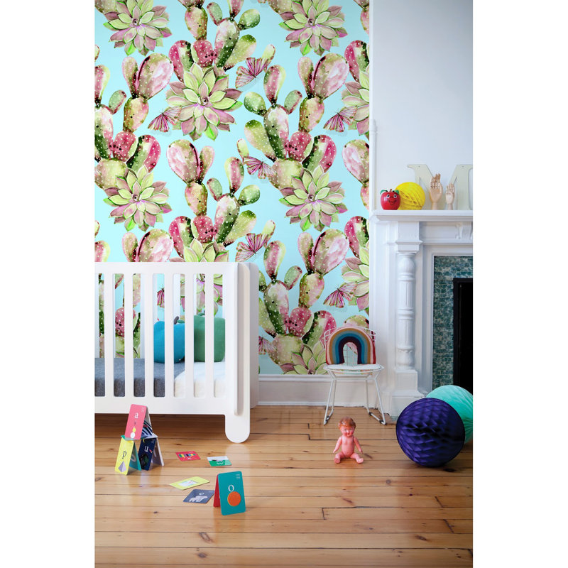Finan Cactus Floral Décor Flower Wallpaper, 360 x 250cm