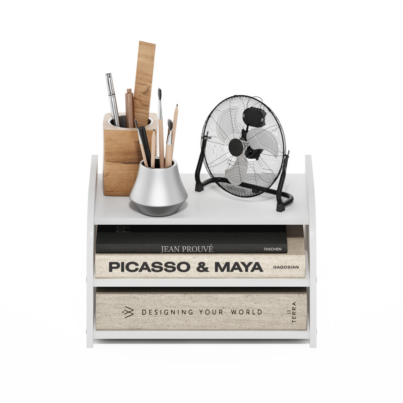 Organisateur de bureau à 3 niveaux Ebern Designs Martelli, blanc, Blanc
