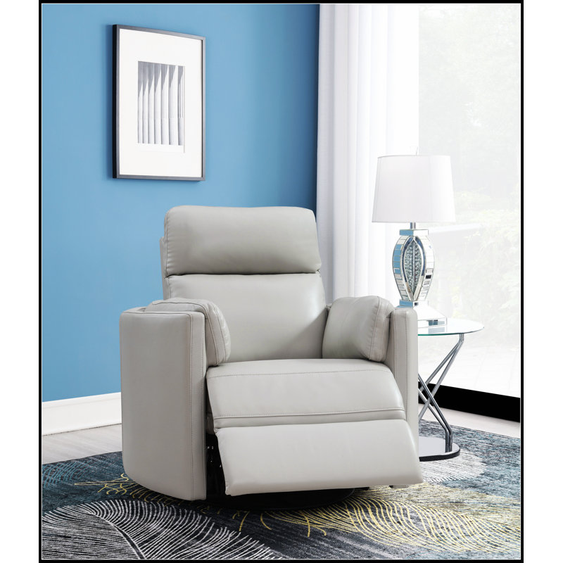 Fauteuil inclinable et pivotant en similicuir gris Sagen avec pivot, alliant confort et style pour une vie moderne