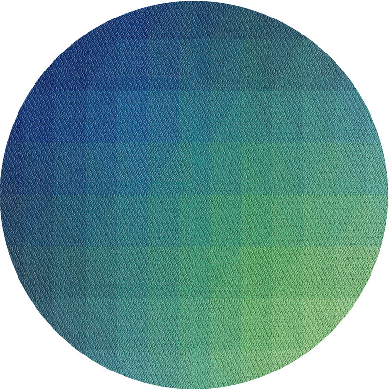 Tapis à motif bleu / vert, Rond 7 pi