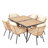 7-Piece Outdoor Dining Set With 6 Rattan Chairs, All-Weather Patio Table & Chairs For Backyard, Garden, Poolside-1924938738