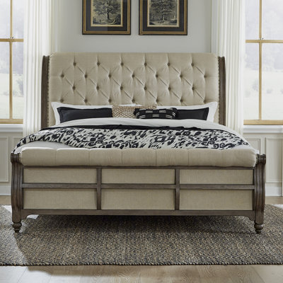 Aisja Upholstered & Tufted Queen Sleigh Bed