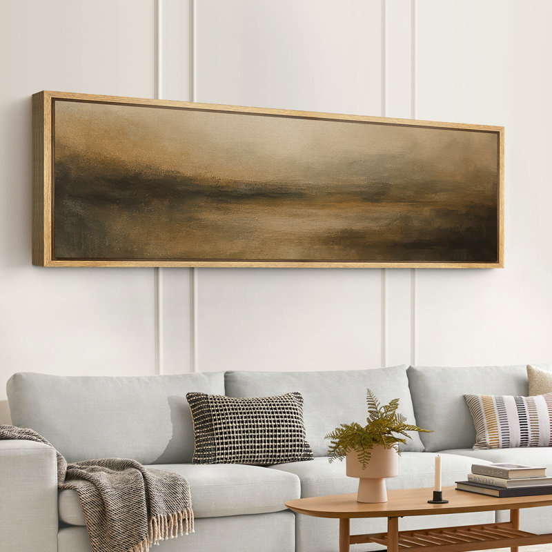 Grande impression sur toile encadrée, impression de paysage abstrait neutre pour décoration murale moderne minimaliste