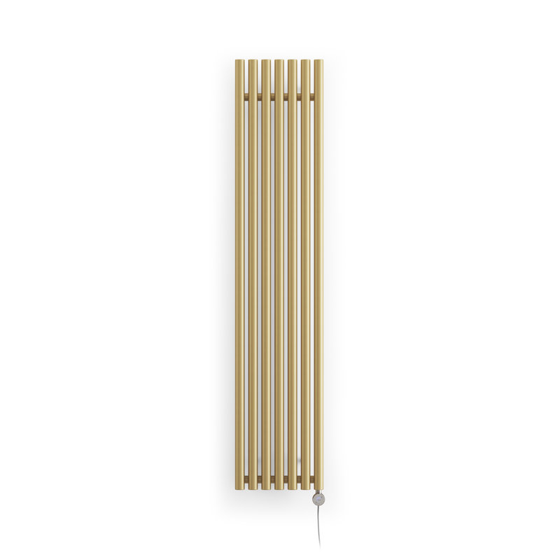 Rolo Room E Electric Radiator, Brass, 180cm H  x 37cm W x 9.6cm D