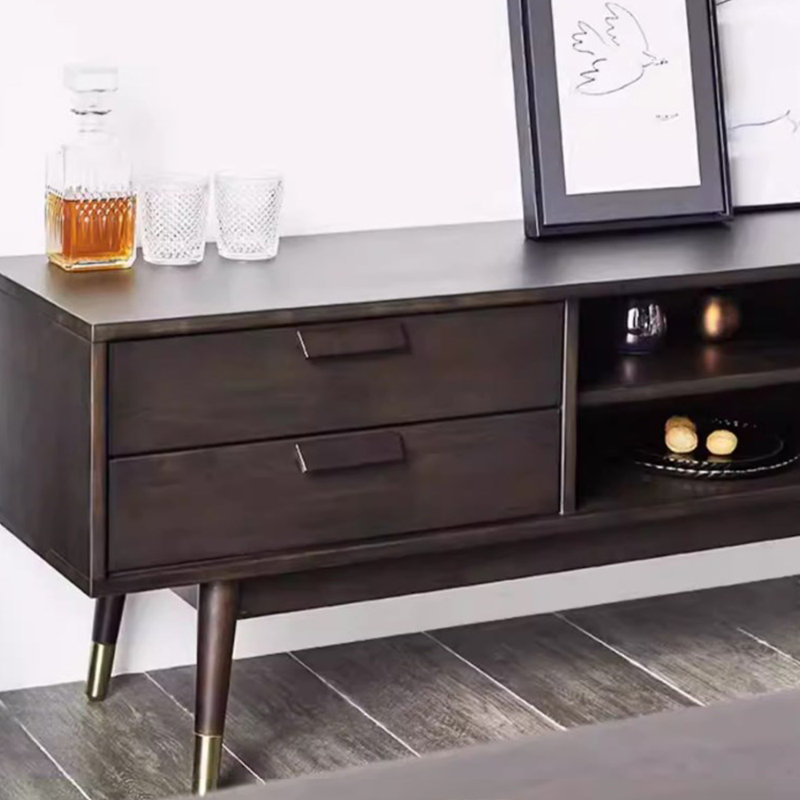 Meuble télé simple en bois massif, 70.86''