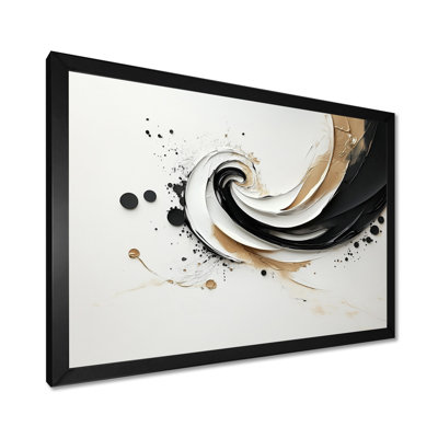 «Golden Cream Abstract Spiral Nexus I», reproduction d'art abstrait en spirale