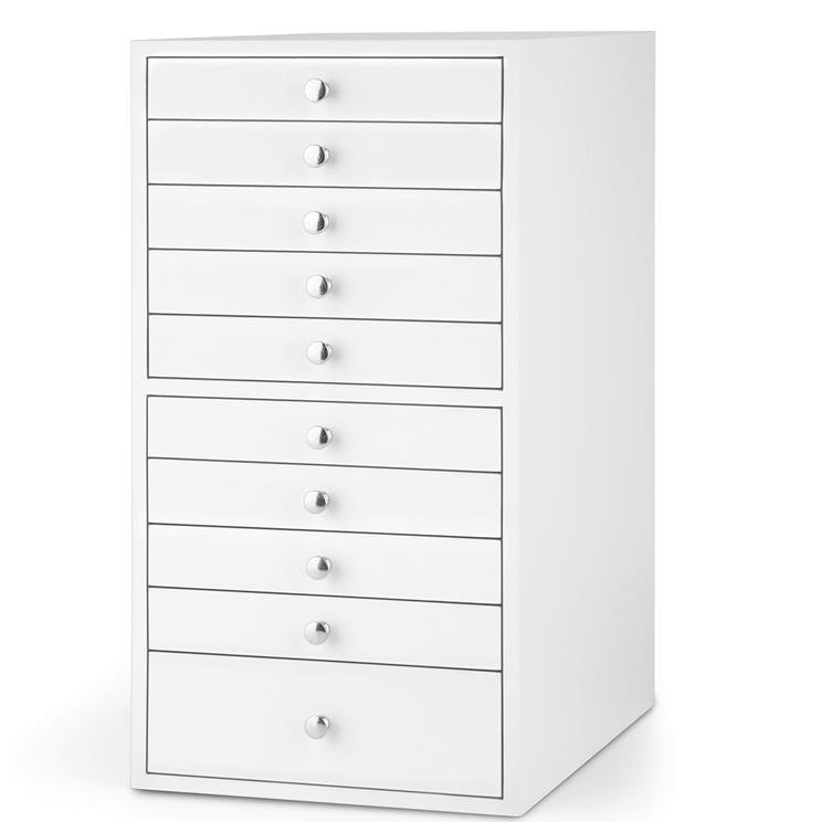 Jewellery Box + Drawers, White