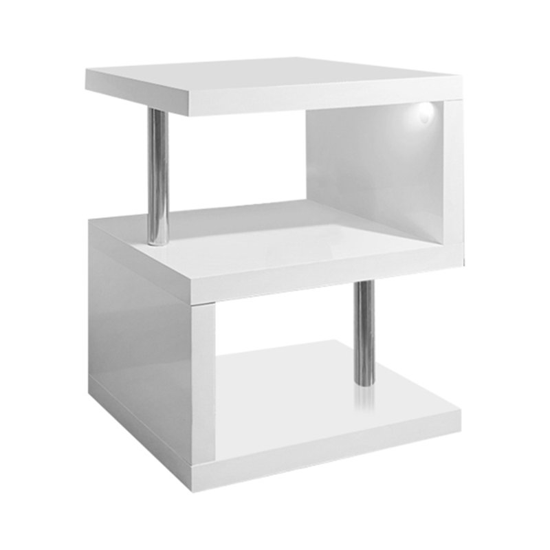 Algrange Floor Shelf End Table, White