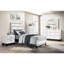 Mobilier de chambre simple avec placage blanc, mobilier moderne contemporain et ligne noire, garniture de finition de style