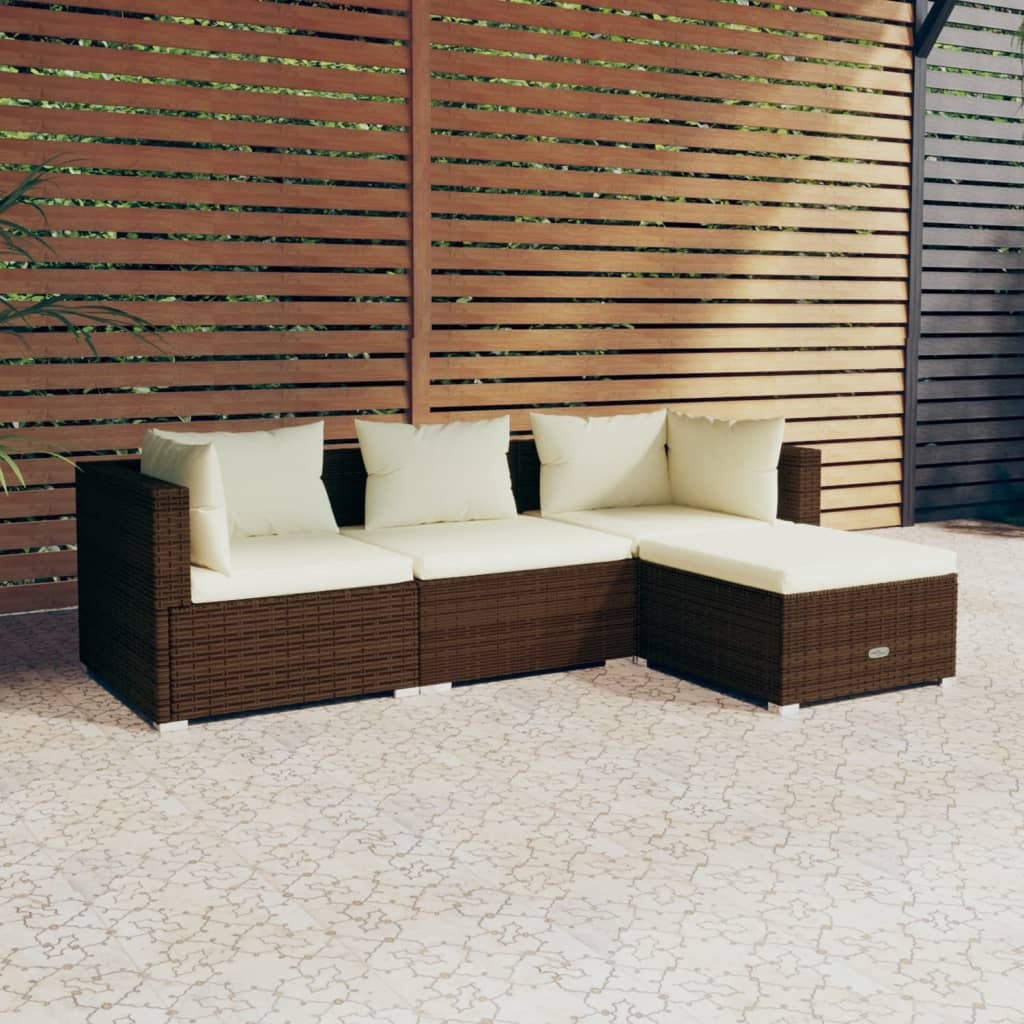 4-Sitzer Lounge-Set Jela aus Polyrattan mit Polster