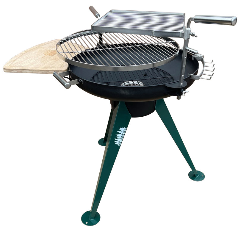 King Kooker Charcoal Grill with Cutting Board and Warming Rack