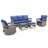 Anferney 5-Piece Outdoor Patio Sofa Conversation Set With Swivel Chairs-1558715765