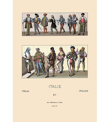 Military and Civil Costumes by Auguste Racinet Graphic Art