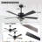 52" Dimmable 3CCT LED Ceiling Fan with Remote Control 6 Speeds Reversible DC Motor Timer 4"/10" Downrods-1616357918