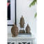 Ensemble de 2 petites sculptures de têtes de bouddha méditantes de 4,5 x 4,3 x 8 po