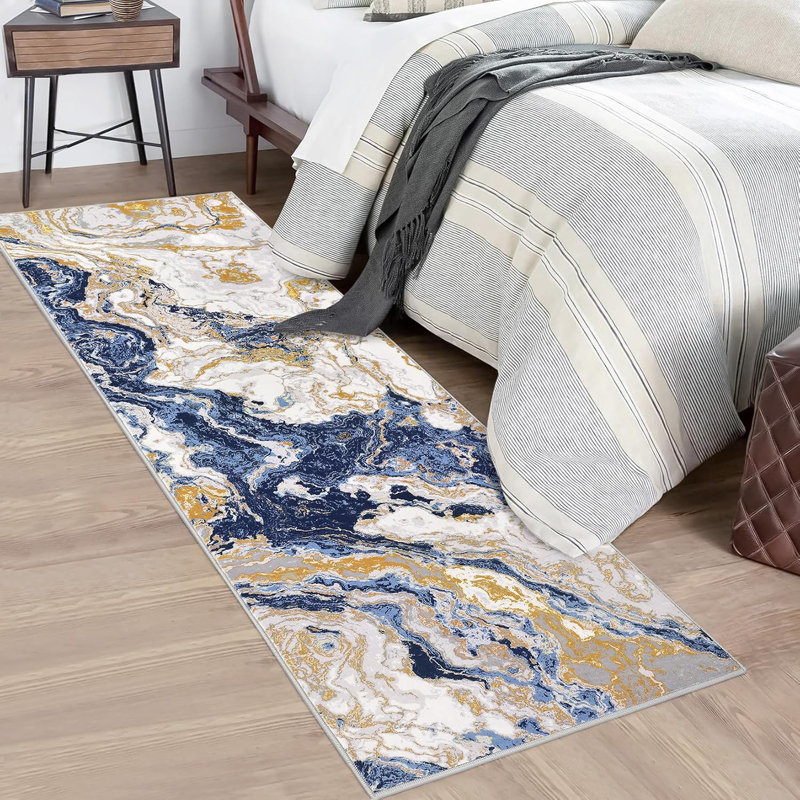 Rug Abstract Living Room Rug Washable, Modern Marble Bedroom Rug Soft  Area Rug Non Slip Floor Carpet for High Traffic Areas in Kitchen Entryway Office
