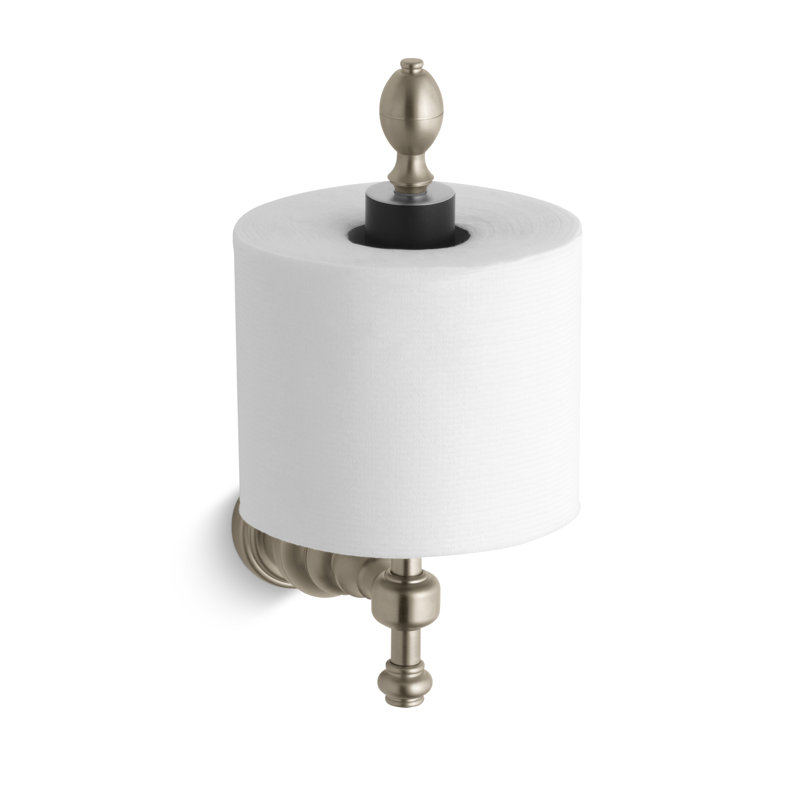 Porte-papier hygiénique vertical en laiton iv georges, Bronze brossé vibrant
