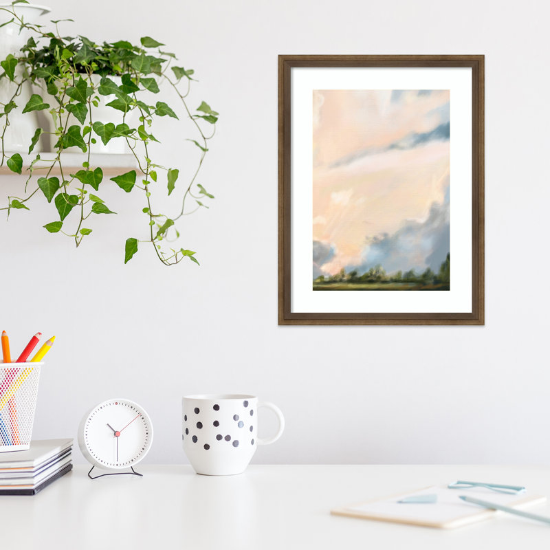 «Cloud II» par Miraval - impression encadrée, L 19 po x H 25 po x P 2 po, Cadre blanc