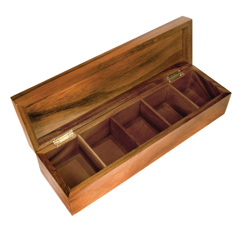 Boîte à thé Ironwood Gourmet Gourmet, H 3,75 po x l 14,75 po x P 4,38 po