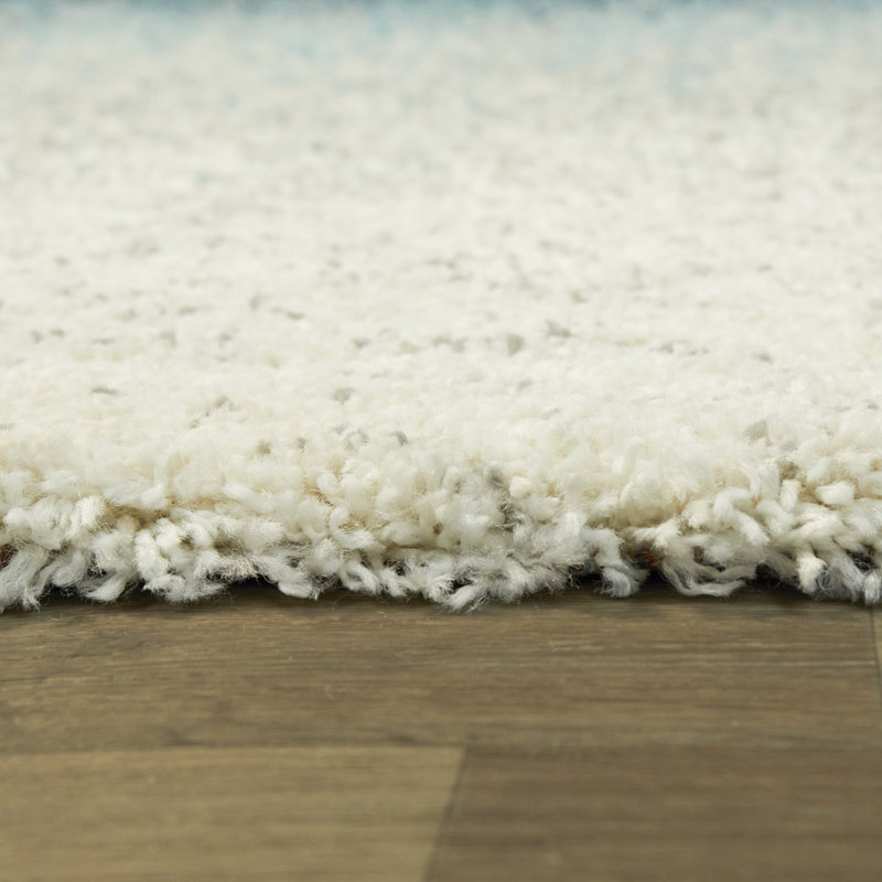 Tapis blanc / bleu Honea Ombre, Rectangle 5 pi 3 po x 7 pi